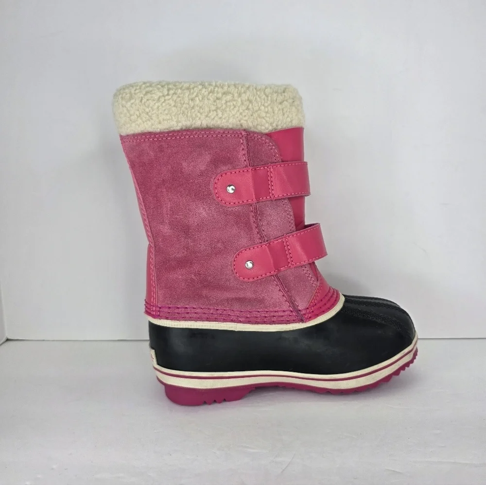 Sorel 1964 Pac Strap Boot Waterproof Suede Patent Winter Boots Childrens Size 12